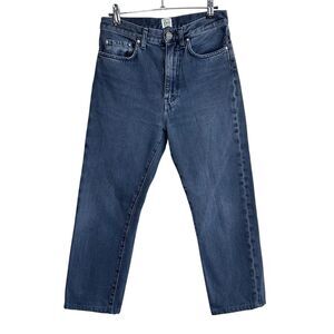Toteme Capri Jeans Women's 25 Mid Rise Cropped Blue Dark Wash Designer Denim